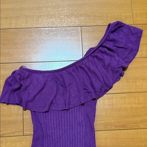 Arden B Elegant Pink/Purple One Shoulder Dress - Picture 2 of 3